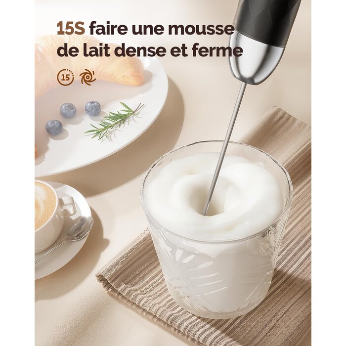 Mousseur à lait électrique rechargeable avec support - 31% de remise