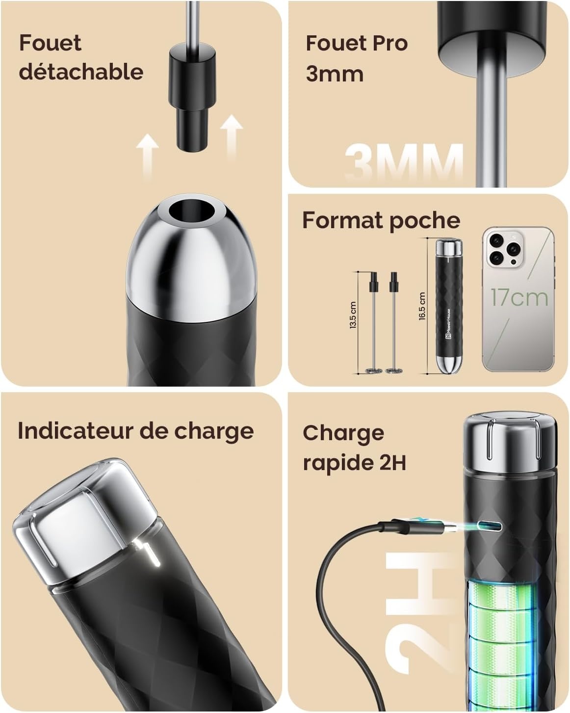 Mousseur à lait électrique rechargeable avec support - 31% de remise