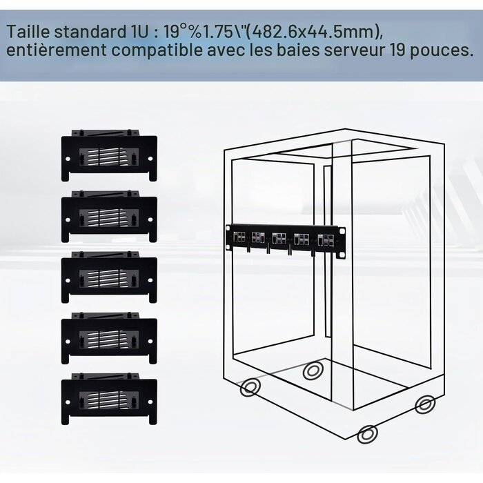 Baie de rack 19" 1U pour 5x Raspberry Pi - Métal - 33% de remise