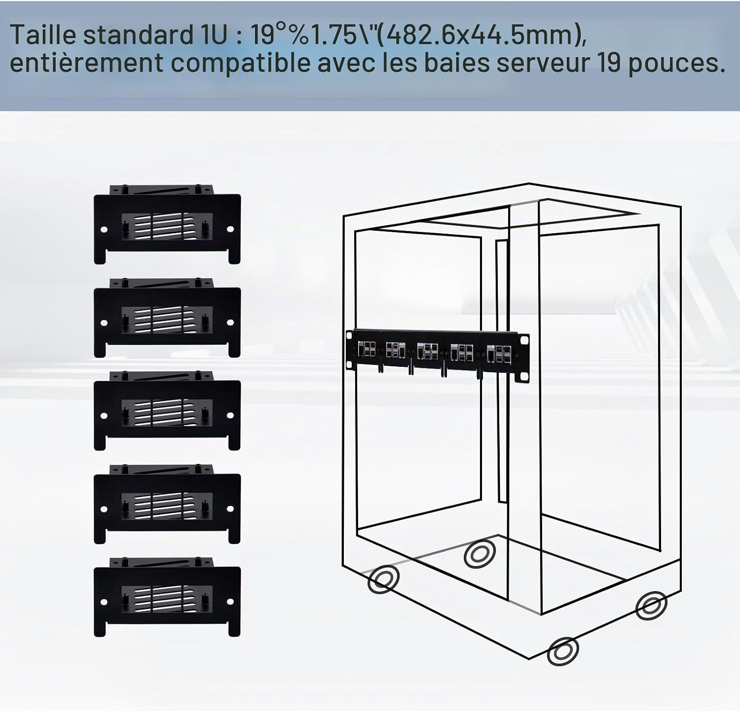 Baie de rack 19" 1U pour 5x Raspberry Pi - Métal - 33% de remise