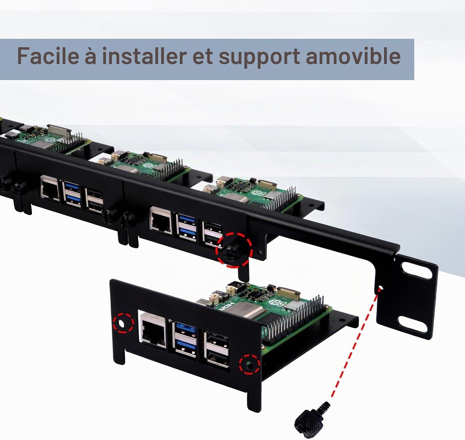 Baie de rack 19" 1U pour 5x Raspberry Pi - Métal - 33% de remise