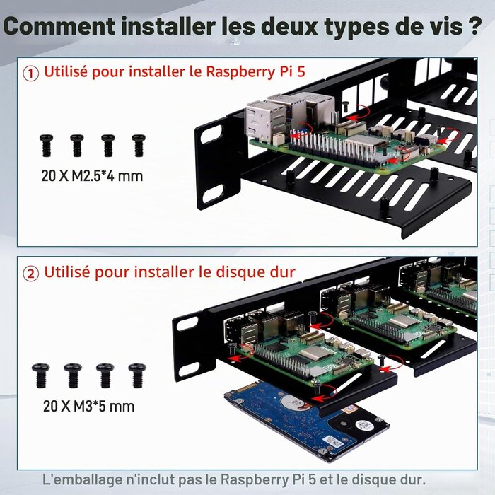 Baie de rack 19" 1U pour 5x Raspberry Pi - Métal - 33% de remise