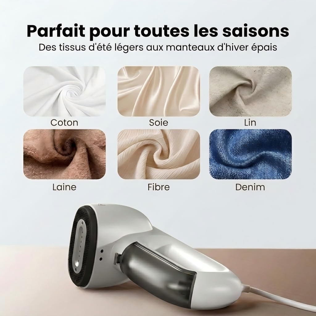 Défroisseur vapeur portable 900W avec aspiration - 34% de remise