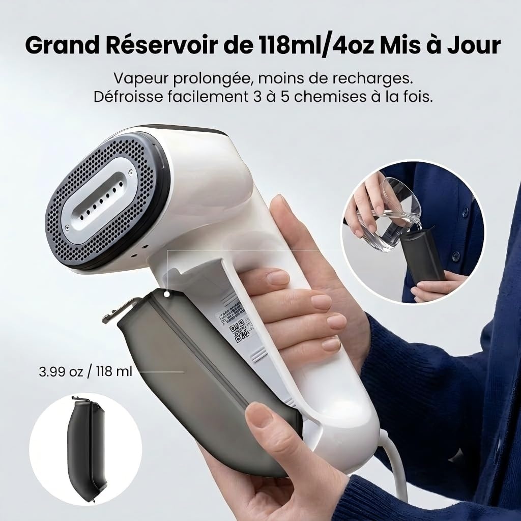 Défroisseur vapeur portable 900W avec aspiration - 34% de remise