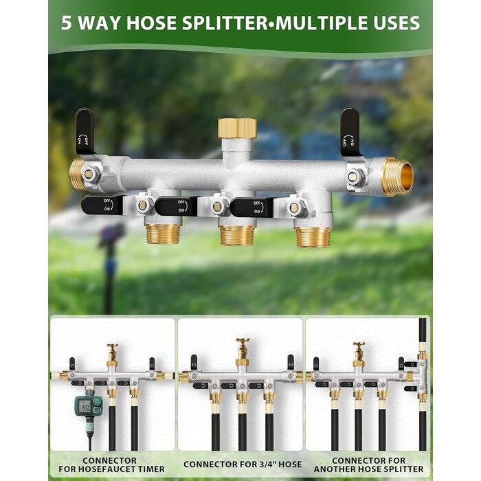 Distributeur d'eau 5 voies pour jardin - 34% de remise