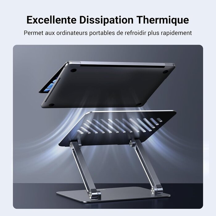 Support PC Portable Aluminium Ergonomique - 32% de remise