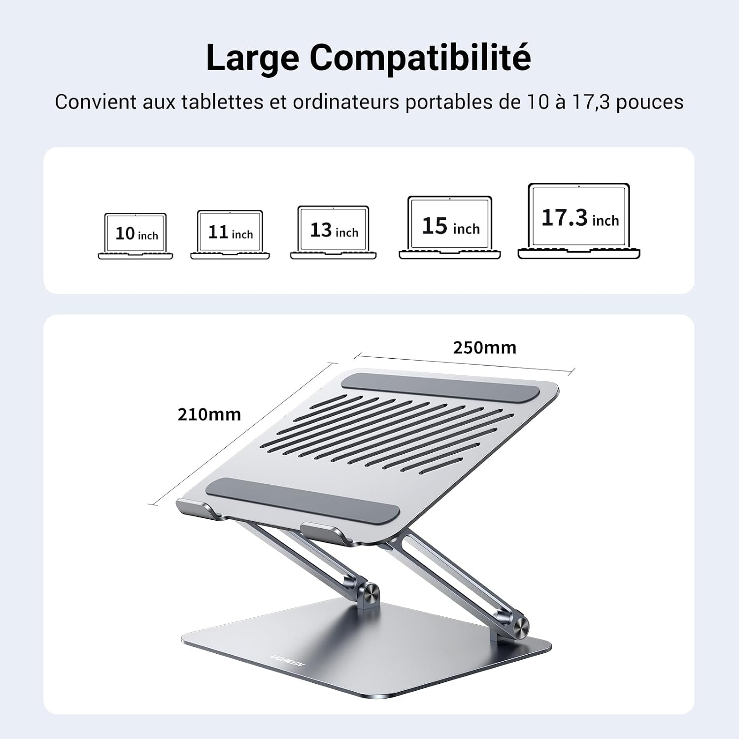 Support PC Portable Aluminium Ergonomique - 32% de remise
