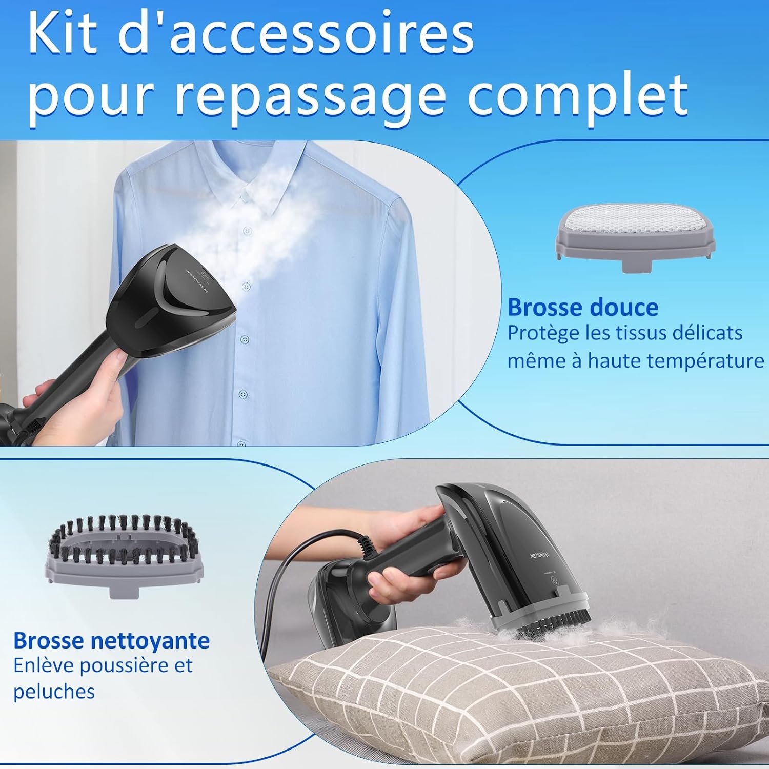 Défroisseur vapeur portable 1800W - 300ml - Noir - 33% de remise
