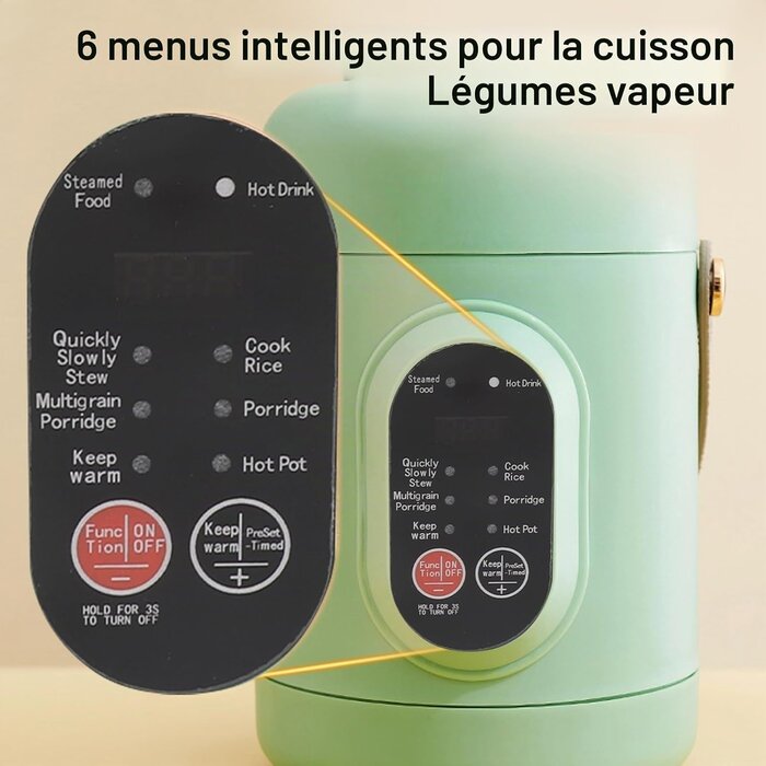 Mini cuiseur électrique multifonction 800 ml - Vert - 34% de remise