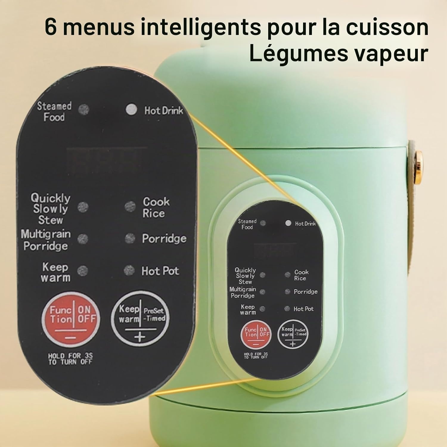 Mini cuiseur électrique multifonction 800 ml - Vert - 34% de remise