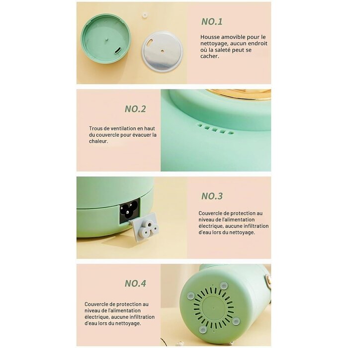 Mini cuiseur électrique multifonction 800 ml - Vert - 34% de remise