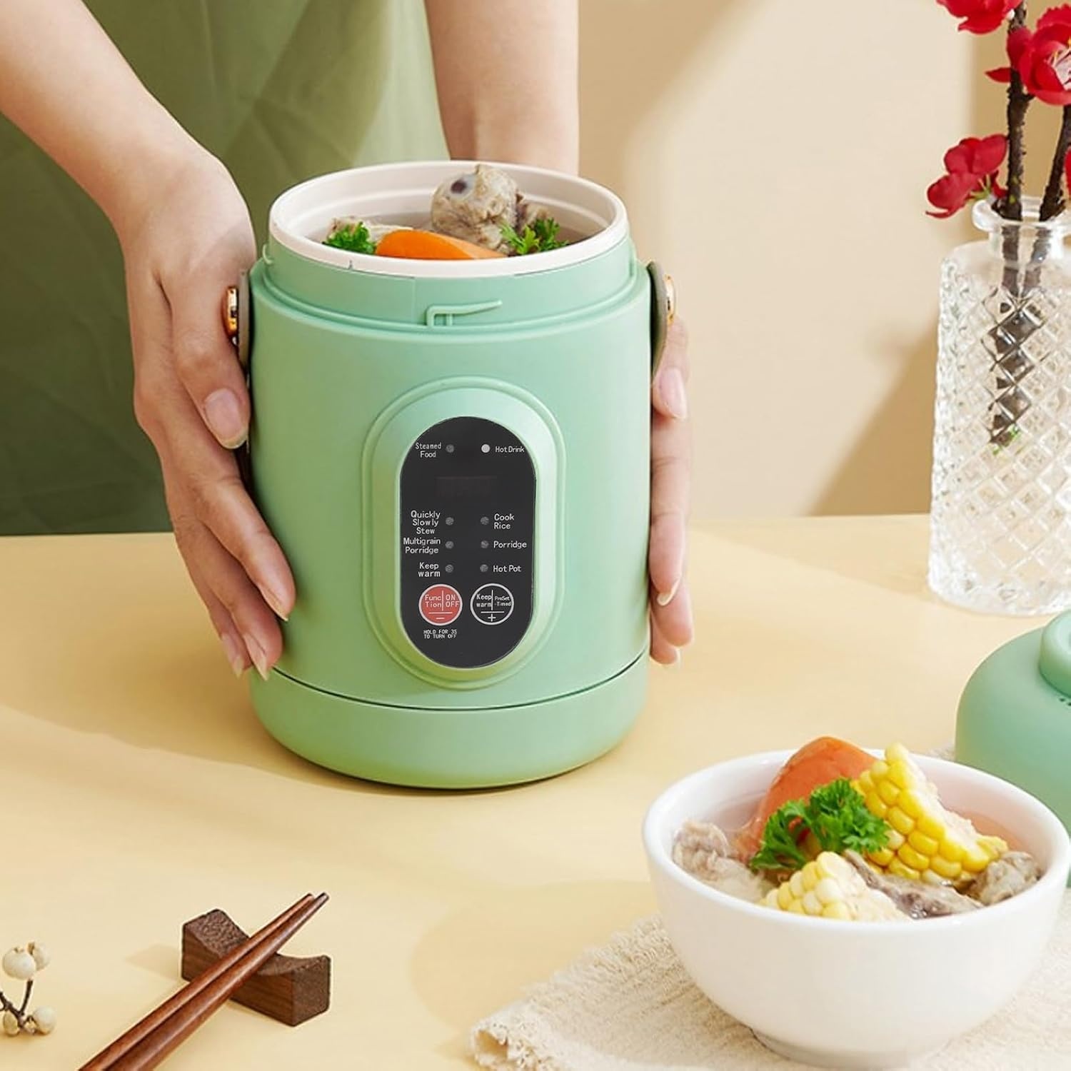 Mini cuiseur électrique multifonction 800 ml - Vert - 34% de remise
