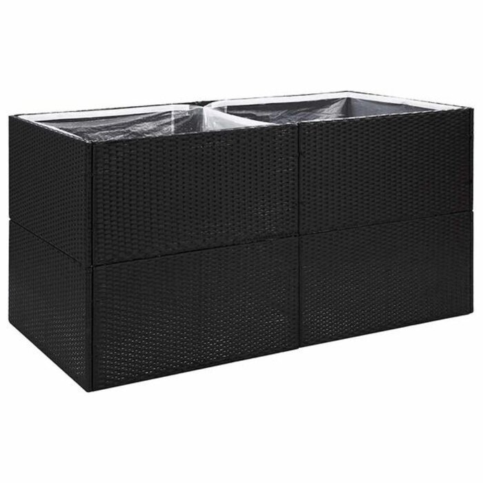 Jardinière en résine tressée noire 157x80x80 cm - 35% de remise