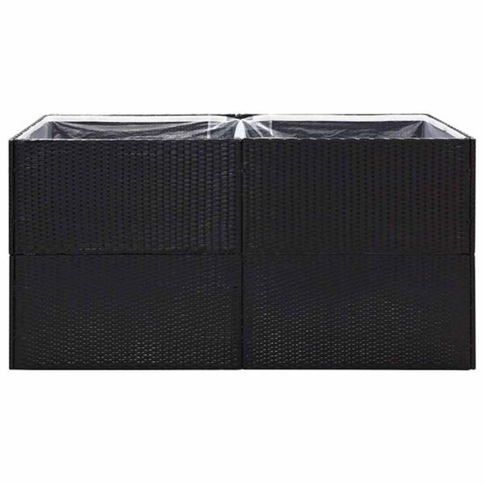 Jardinière en résine tressée noire 157x80x80 cm - 35% de remise