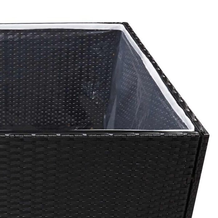 Jardinière en résine tressée noire 157x80x80 cm - 35% de remise