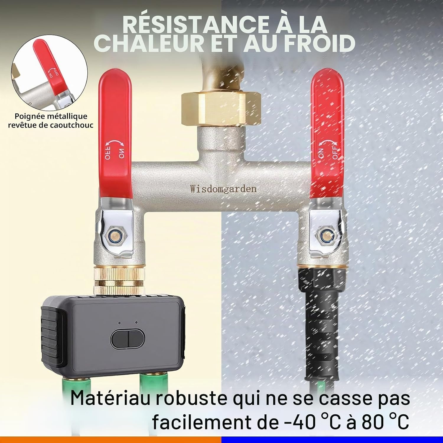 Diviseur d'eau 2 voies en laiton nickelé - 32% de remise