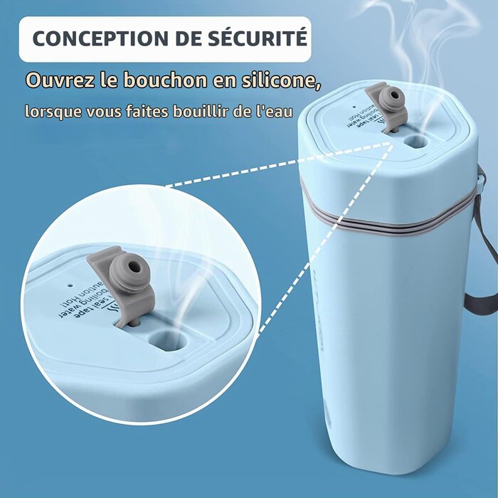 Bouilloire électrique de voyage portable - 350/450 ml - Bleue - 31% de remise