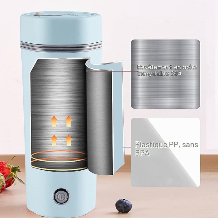 Bouilloire électrique de voyage portable - 350/450 ml - Bleue - 31% de remise