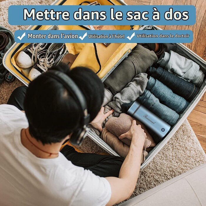 Bouilloire électrique de voyage portable - 350/450 ml - Bleue - 31% de remise
