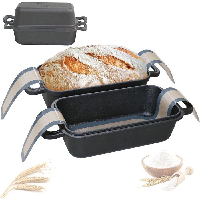 Moule à pain en fonte avec couvercle - 12x20x16 cm - 33% de remise