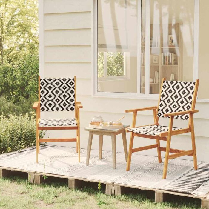 Lot de 2 chaises de jardin en acacia et résine tressée - 34% de remise