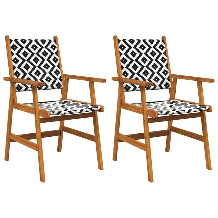 Lot de 2 chaises de jardin en acacia et résine tressée - 34% de remise