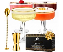 Set de 4 verres à cocktail Martini côtelés - 300 ml - 49% de remise
