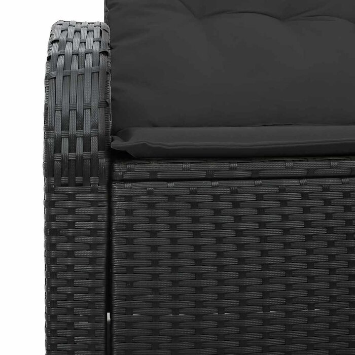 Banc de jardin en polyrotin noir - 124 cm - 35% de remise