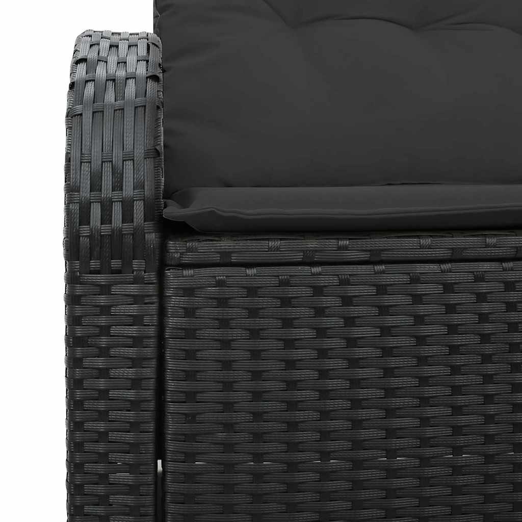 Banc de jardin en polyrotin noir - 124 cm - 35% de remise