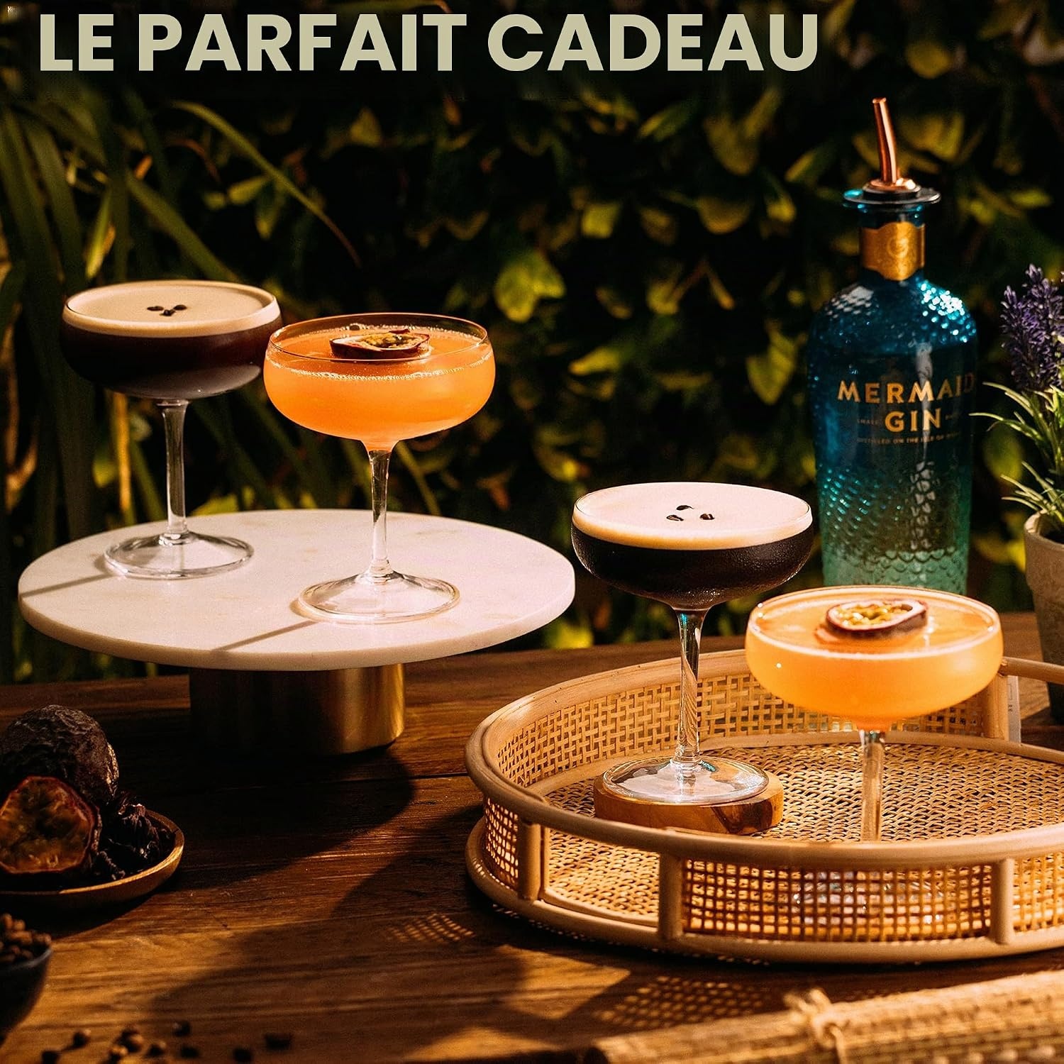 Set de 4 verres à cocktail en cristal - 300 ml - 33% de remise