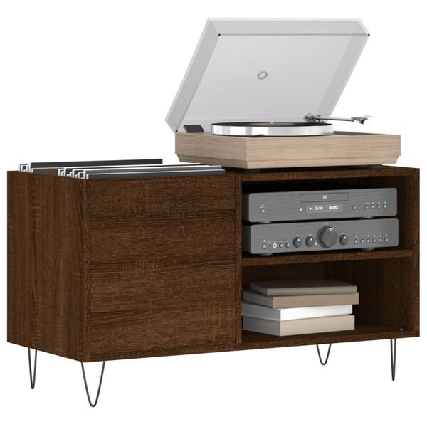 Meuble pour disques vinyles chêne brun - 85x38x48 cm - 33% de remise