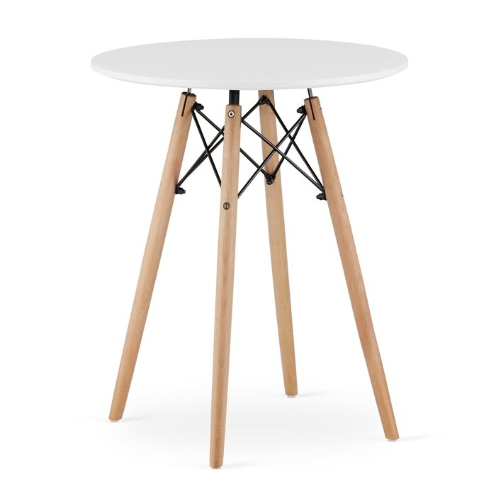 Table à manger ronde 60 cm - Plateau MDF et pieds hêtre - 29% de remise