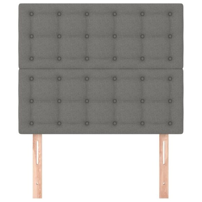 Lot de 2 têtes de lit tissu gris foncé 80cm - 27% de remise