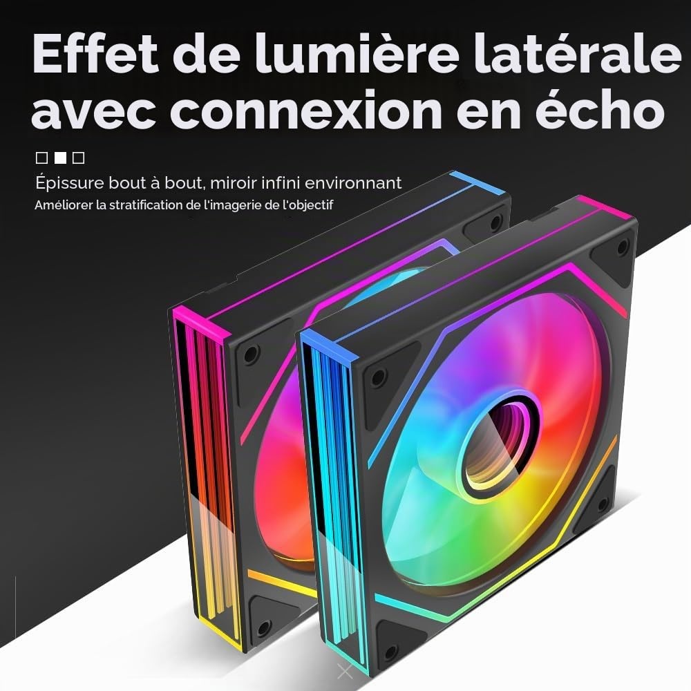 Ventilateur PC 120mm ARGB Miroir Infini - Noir 13x15x3 - 34% de remise