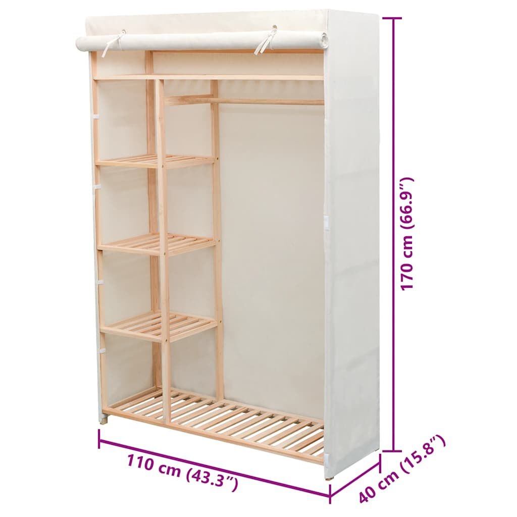 Armoire de rangement bois et tissu 110cm - 52% de remise