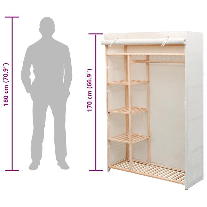 Armoire de rangement bois et tissu 110cm - 52% de remise