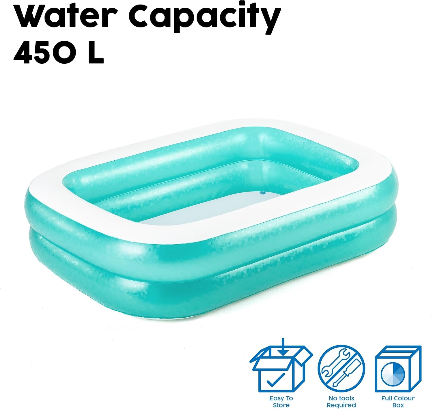 Piscine gonflable familiale 201x150cm - Bleue - 29% de remise