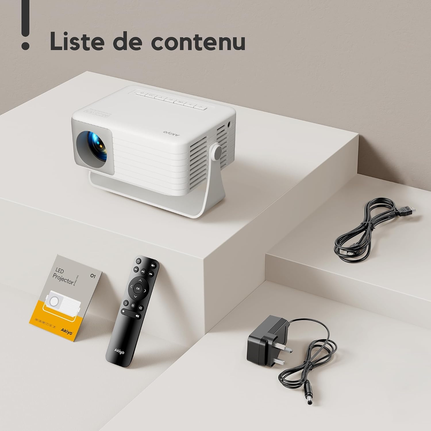 Mini-projecteur Full HD portable avec trépied et rotation 360° - 33% de remise