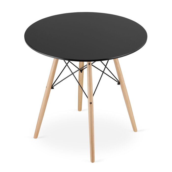 Table à manger ronde TODI noire 80 cm - 29% de remise