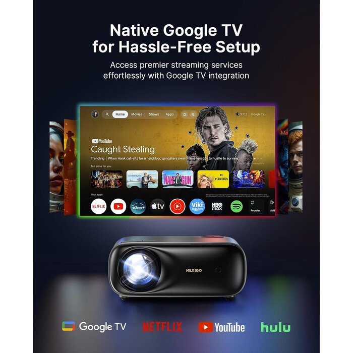 Projecteur intelligent 1080p Google TV - 300 pouces - 35% de remise
