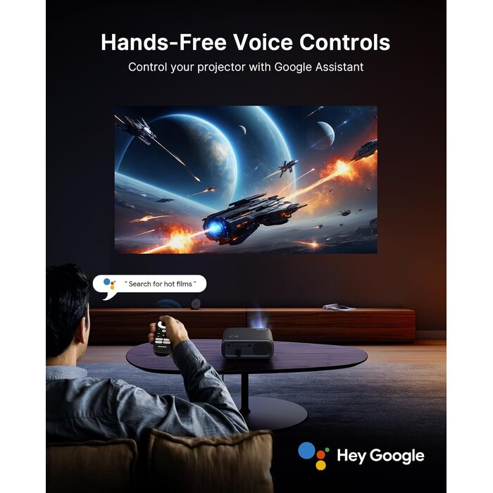 Projecteur intelligent 1080p Google TV - 300 pouces - 35% de remise