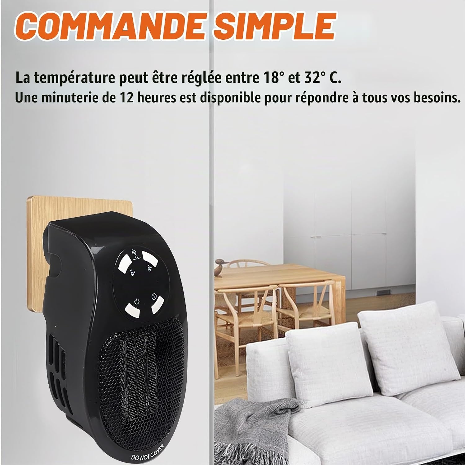 Chauffage d'appoint céramique 500W noir - 29% de remise