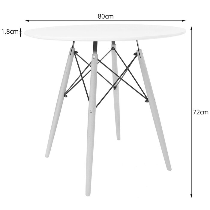 Table de salle à manger ronde TODI 80 cm noir - 22% de remise