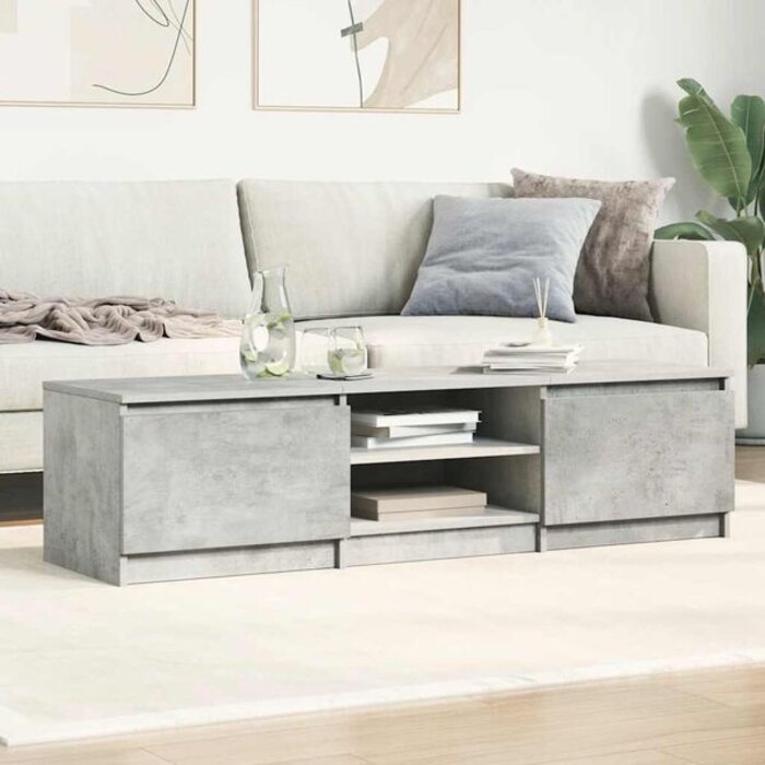 Meuble TV 140 cm bois gris béton - 34% de remise