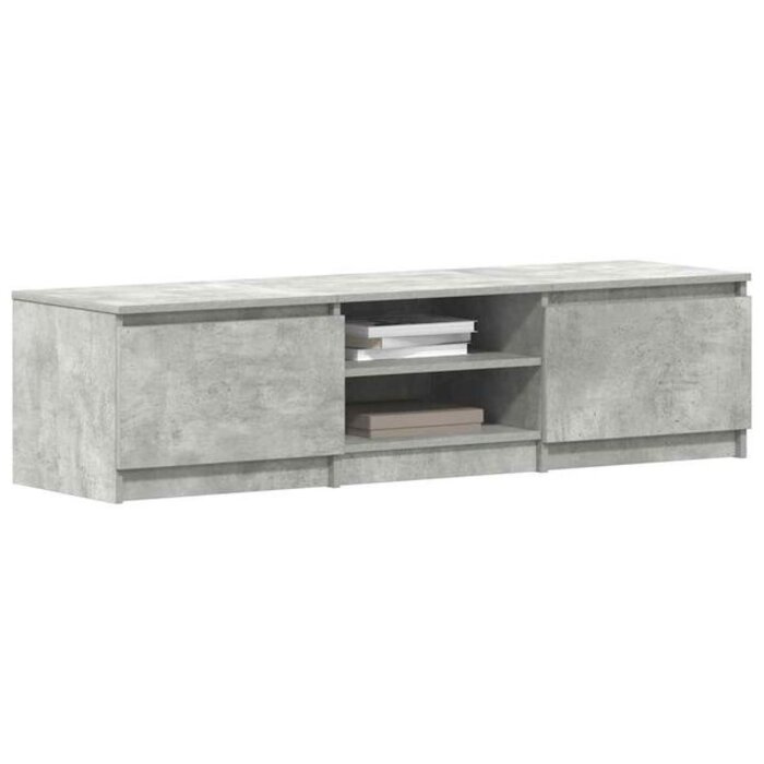 Meuble TV 140 cm bois gris béton - 34% de remise