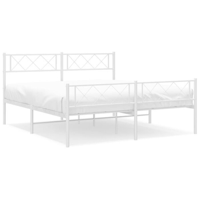 Cadre de lit en métal blanc 120x200 cm - 34% de remise