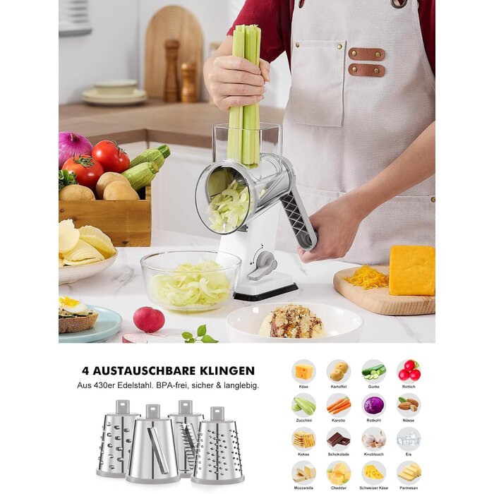 Mandoline et râpe manuelle 4 lames - 32% de remise