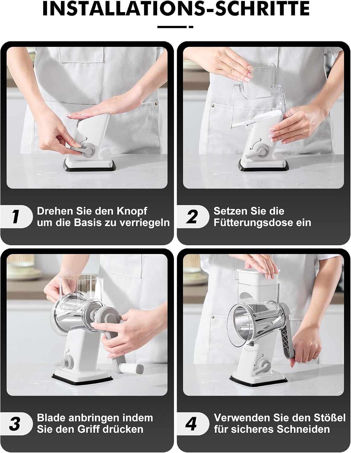 Mandoline et râpe manuelle 4 lames - 32% de remise