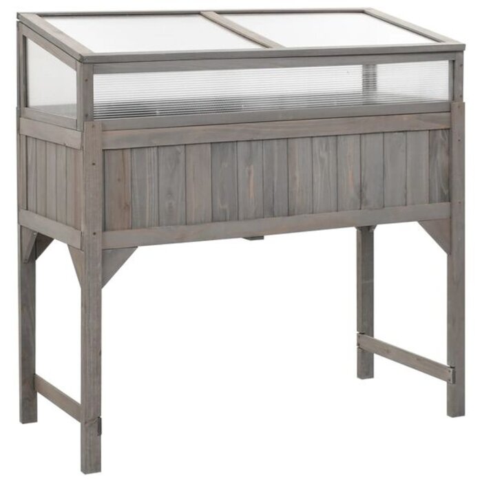 Jardinière surélevée avec serre en bois d'épicéa 110x120 cm - 34% de remise