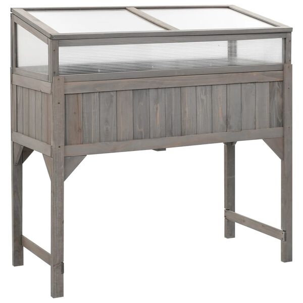 Jardinière surélevée avec serre en bois d'épicéa 110x120 cm - 34% de remise